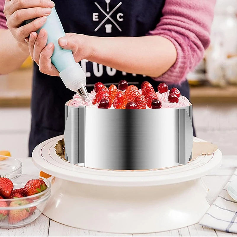 Einstellbarer Edelstahl Mousse Ring 6 bis 30 cm mit Skala