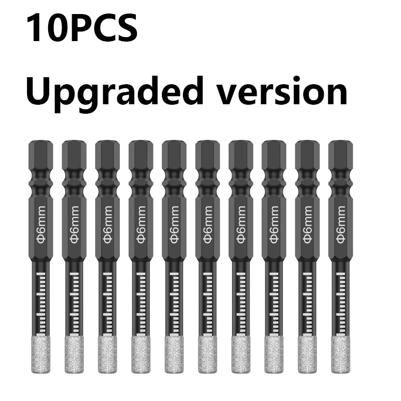 7-teiliges 6 mm Diamantbohrer Set trocken mit Schnellwechsel-Sechskantschaft