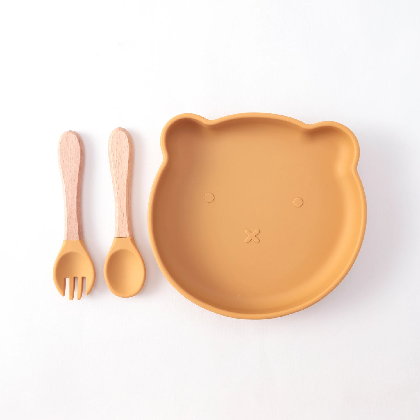 3-teiliges Kinder Fütterungsset Silikon Schüssel Löffel Gabel BPA frei