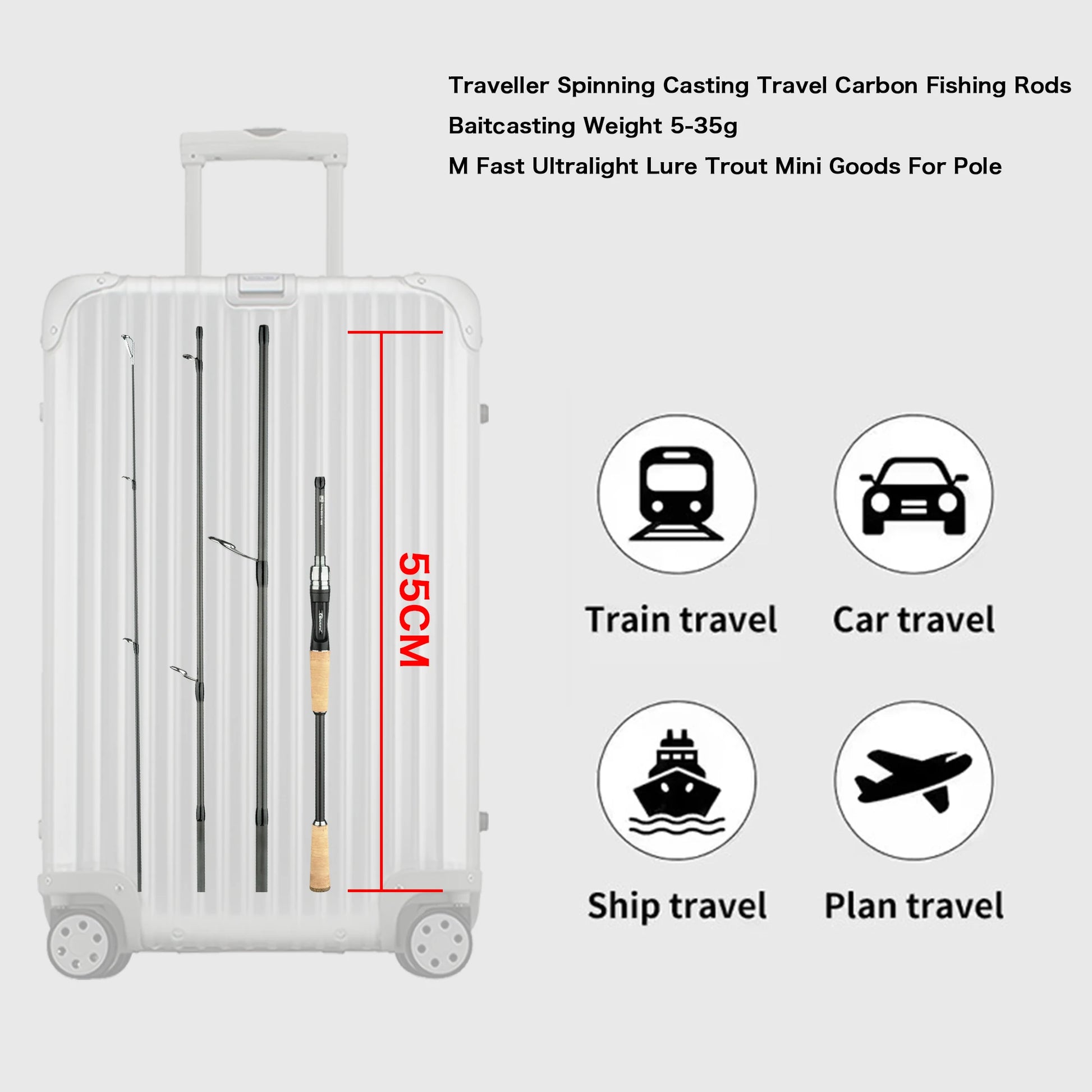 Ultraleichte Carbon Angelrute für schnelles Wurf- und Spinnfischen