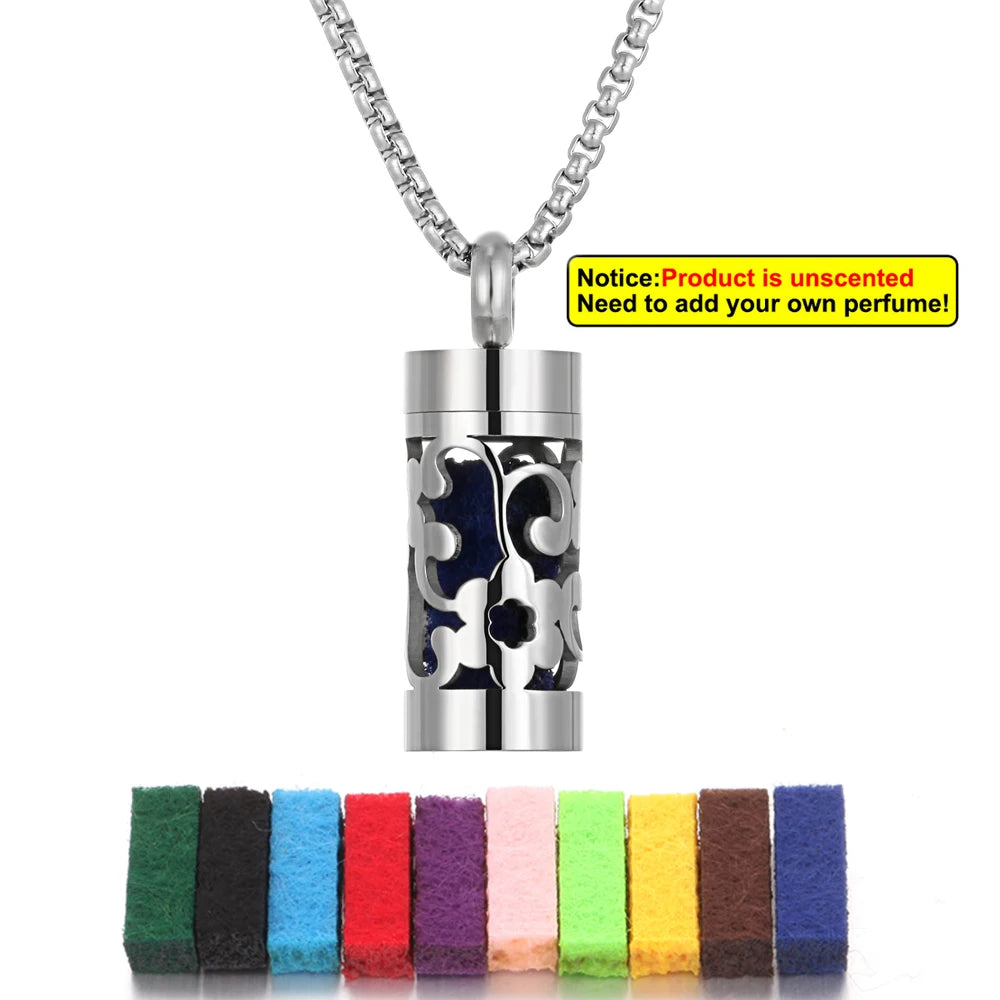 Edelstahl Aromatherapie Anhänger mit Engelsflügel Design