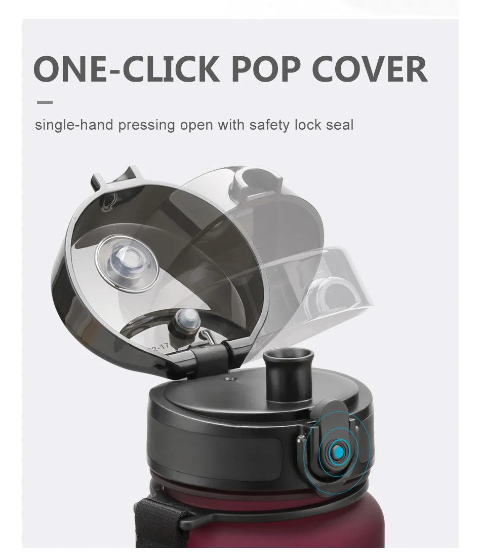 Tragbare UZSPACE Tritan Wasserflasche BPA frei mit Riemen 350 bis 1000 ml