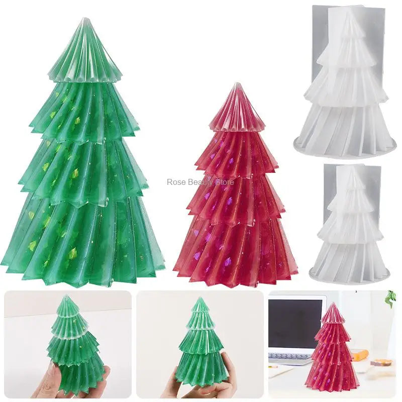3D Weihnachtsbaum Silikonform für kreative DIY Kerzen und Dekorationen