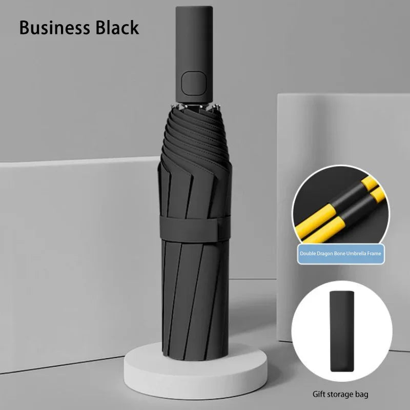 Vollautomatischer Faltschirm 24 Knochen LSF 50 UV-Schutz Wind- & Regenfest
