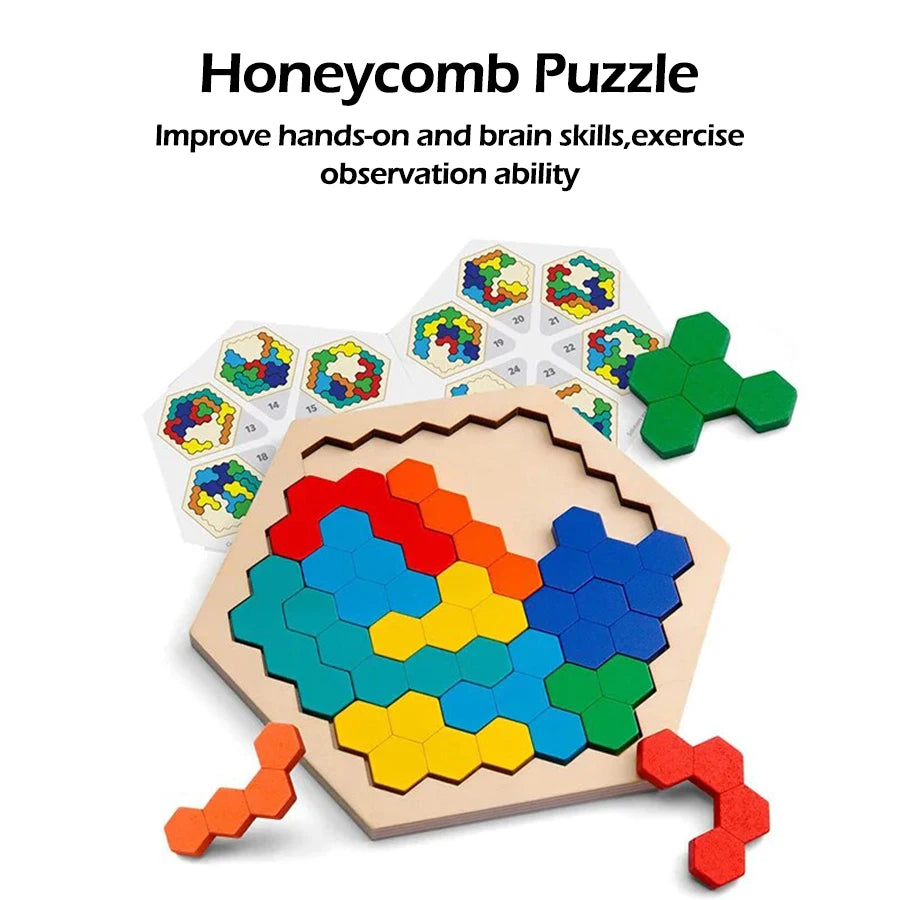 Holz Tangram Puzzle für Kinder Gehirntraining und Montessori Spiel