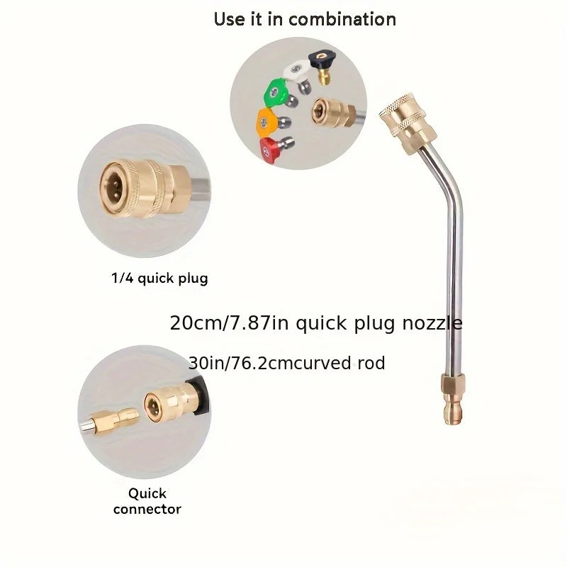 Hochdruck Wasserpistolen Winkelstück Edelstahl U-Biegestange 1 4 Zoll