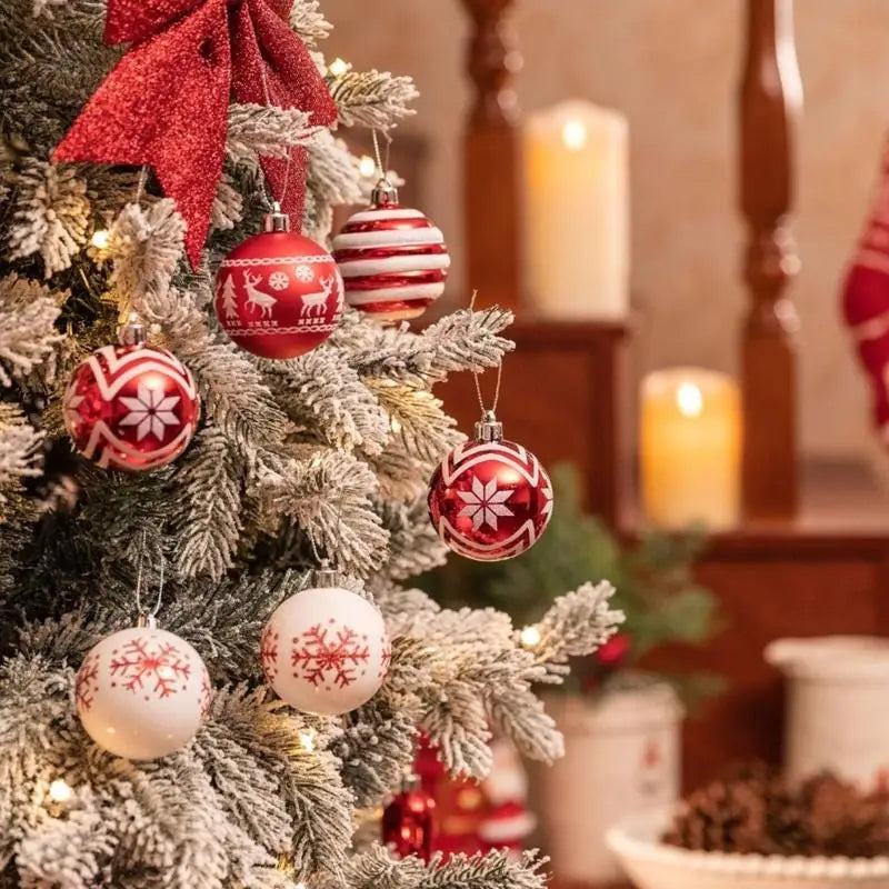 Bruchsichere Weihnachtsbaumkugeln 24 Stück Dekorativ