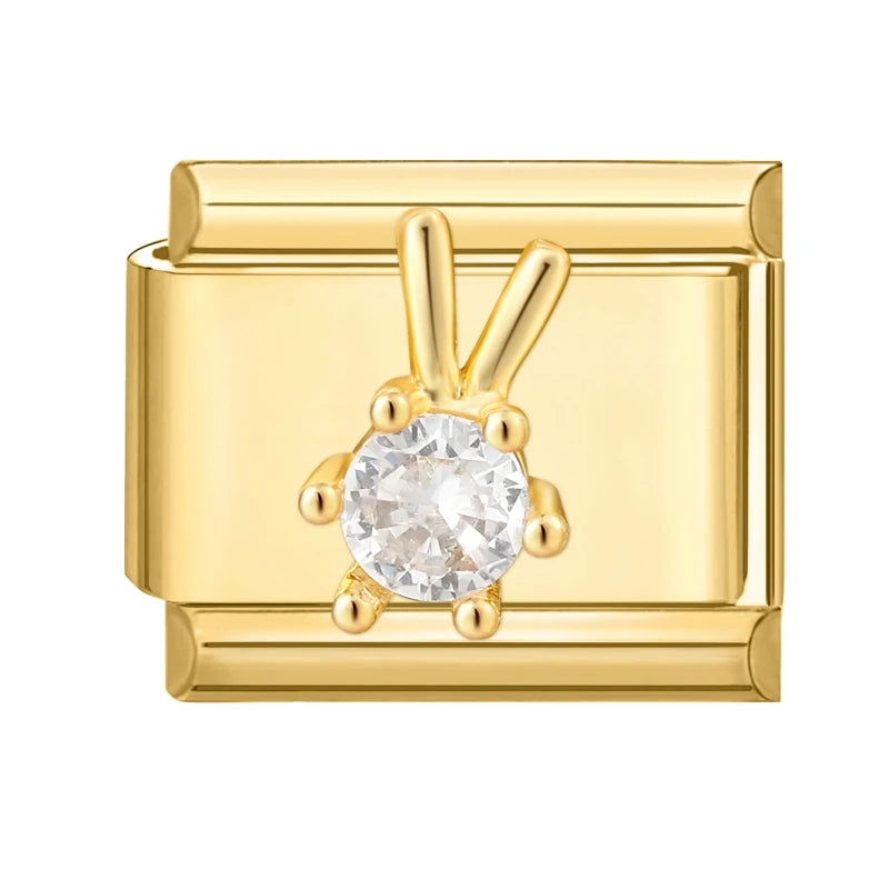 Elegantes Edelstahl Charm Armband mit Zirkon für Frauen