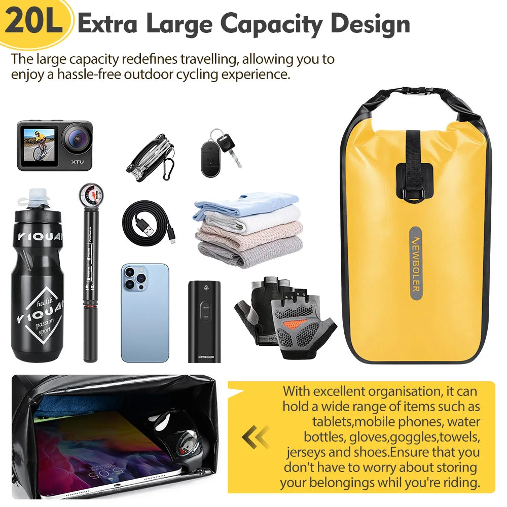 Wasserdichte Fahrrad Gabel Tasche 10L 20L Quick Release Sitz Stamm Tasche