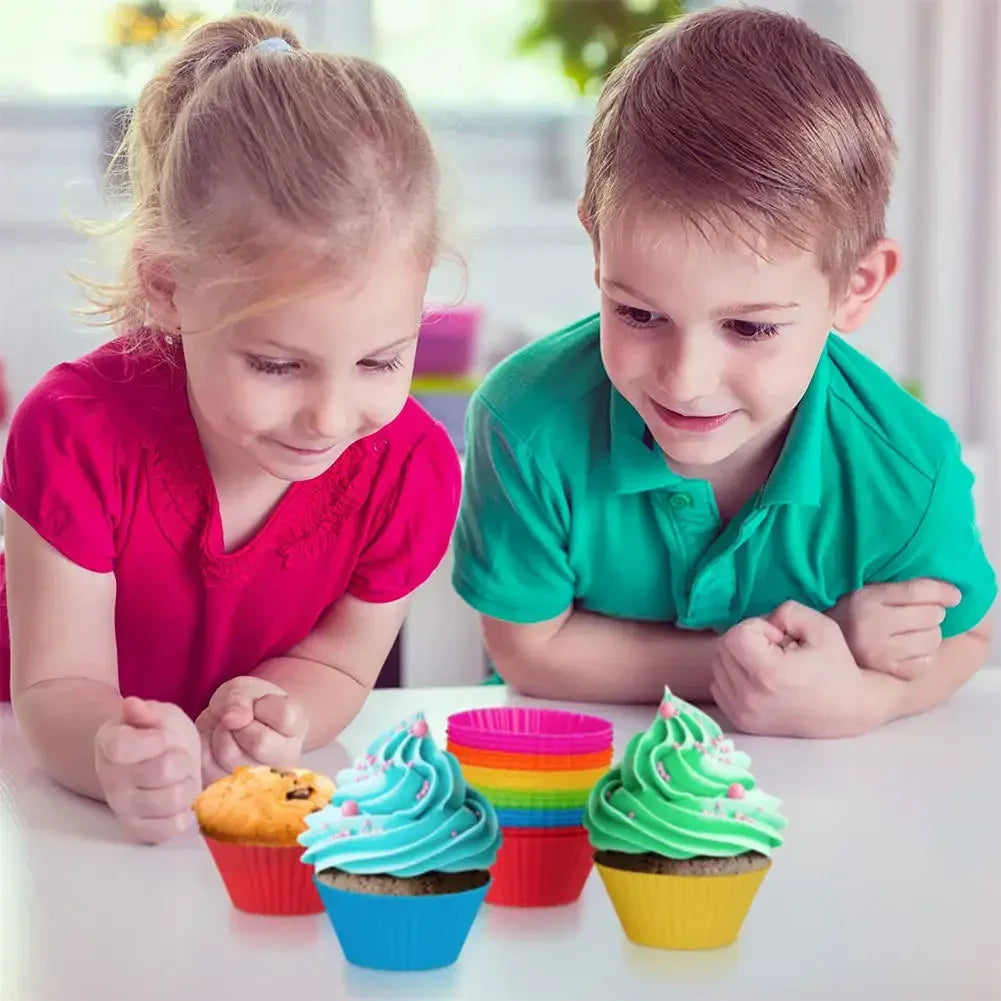 12-teiliges Silikon Muffin-Backform-Set – langlebig, geschmacksneutral