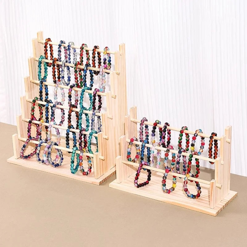 Abnehmbarer Schmuckhalter aus Holz mit 2 bis 6 Etagen