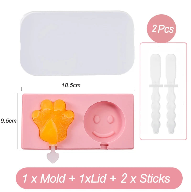 Silikon Eisformen mit Deckel für kreative Obst- und Tier-Popsicles