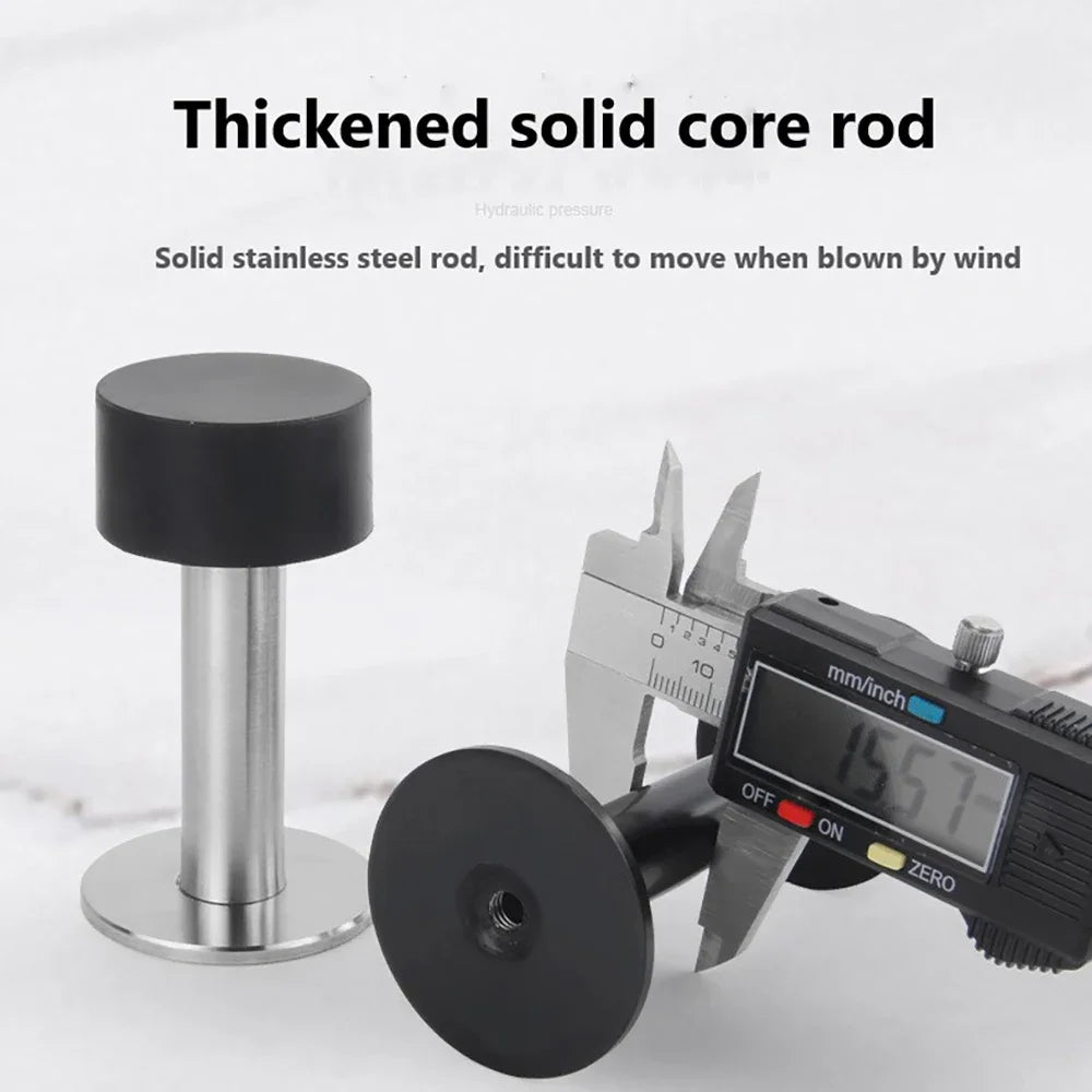 Nagelfreier Edelstahl Gummi Türstopper zur Boden- Wandmontage - Varianten