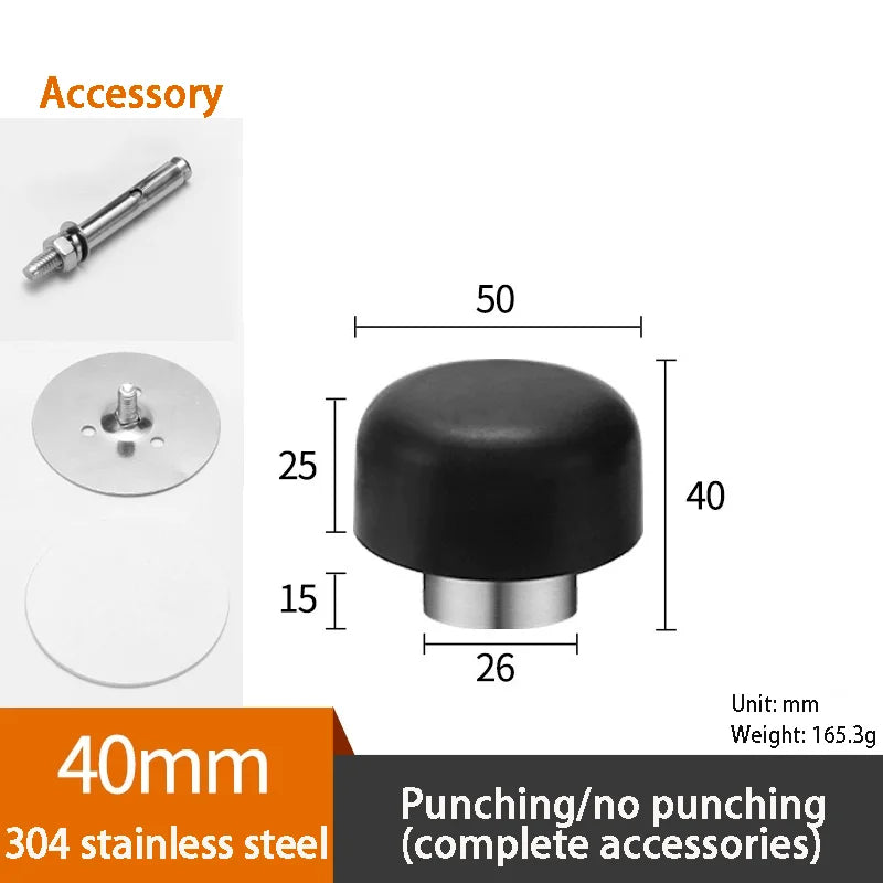 Türstopper aus Edelstahl 304 mit Gummi Bodenwandmontage verdickt