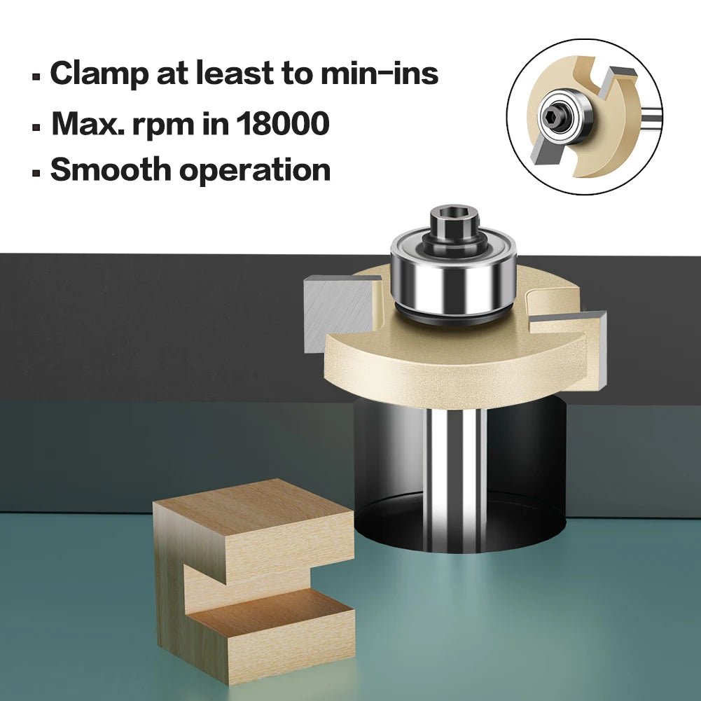 6 mm 1/4 Zoll Schaft T-Nut-Fräser mit Lager für Holzverarbeitung
