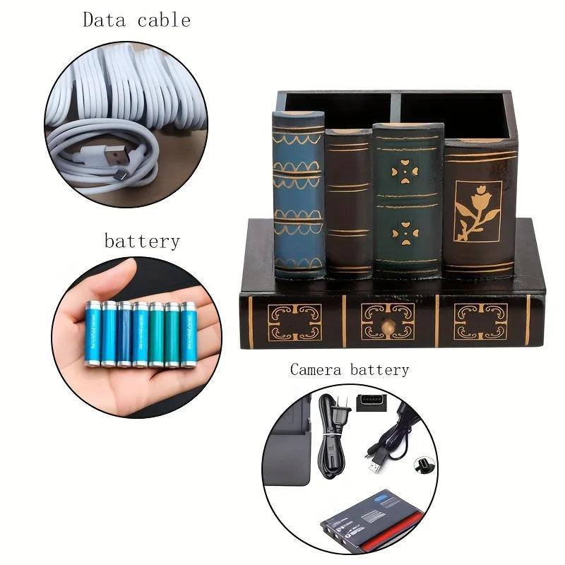 Europäischer Stifthalter aus Holz im Vintage Stil