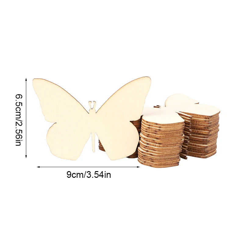 10er Set Holz Schmetterlinge zum Bemalen - Blanko Holzscheiben für Kinder Basteln-Yabubest - Home & More