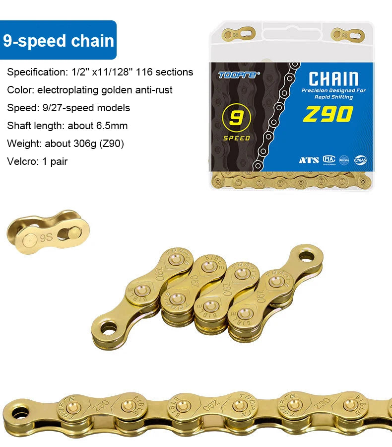 Langlebige MTB-Kette mit Rostschutz, 6-12-fach kompatibel, 11 Abschnitte