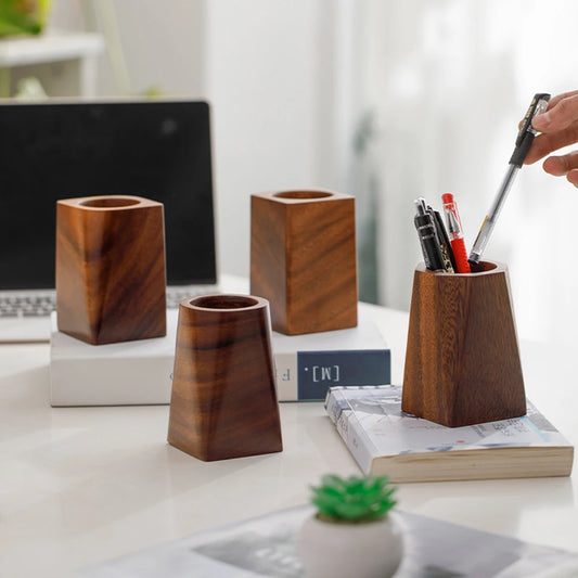 Stifthalter aus Walnussholz Vintage – Organisiert den Büroschreibtisch stilvoll - Yabubest - Home & More