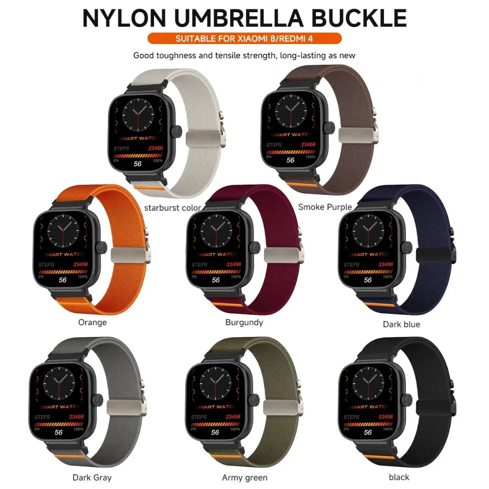 Robustes Nylon-Fallschirmschlaufenarmband für Smartwatches-Yabubestshop