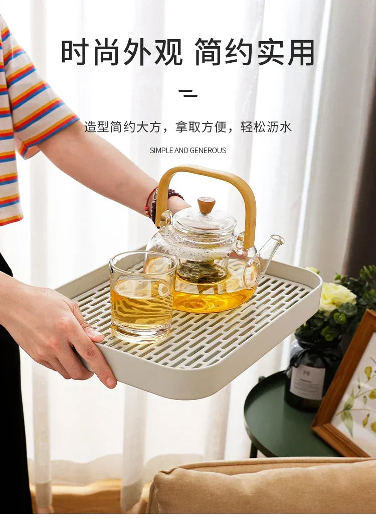 Rechteckiges Serviertablett für Küche Bad Tee Kaffee Obst