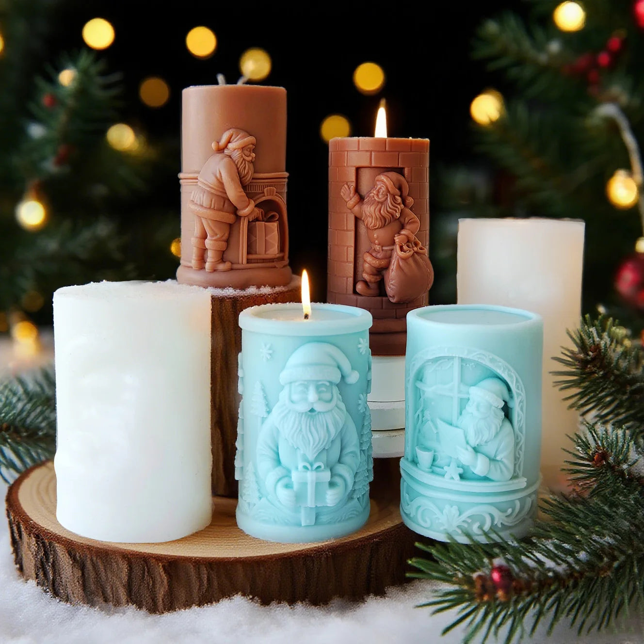 Kreative Zylinder Kerzenform für festliche Weihnachtsdeko