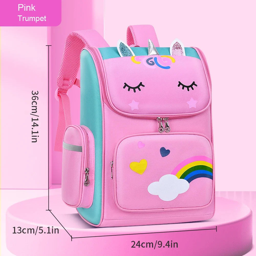 Wasserdichte leichte Schultasche mit Tiermuster für Mädchen Klasse 1–6