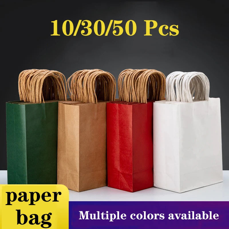10/30/50 Stück Urlaub Papiertragetaschen mit Griff für Geschenk und Party-Yabubest - Home & More