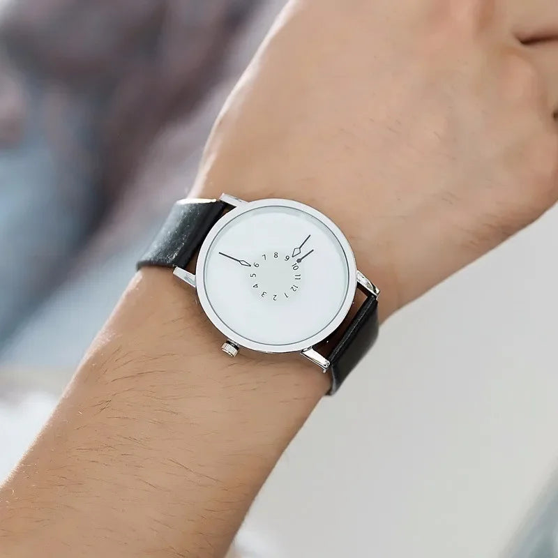 Herren Sport Armbanduhr Quarzwerk Stoßfest Rund Schwarz Band Freizeit