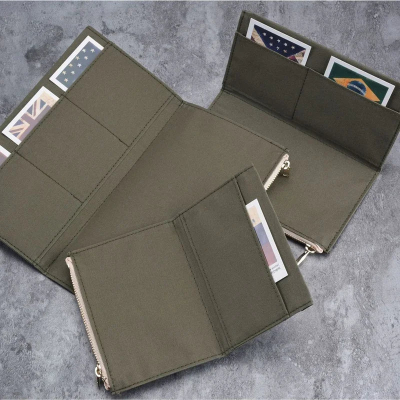 Reißverschluss Tasche Kartenhalter für Reisetagebuch Notizbuch Zubehör Organizer