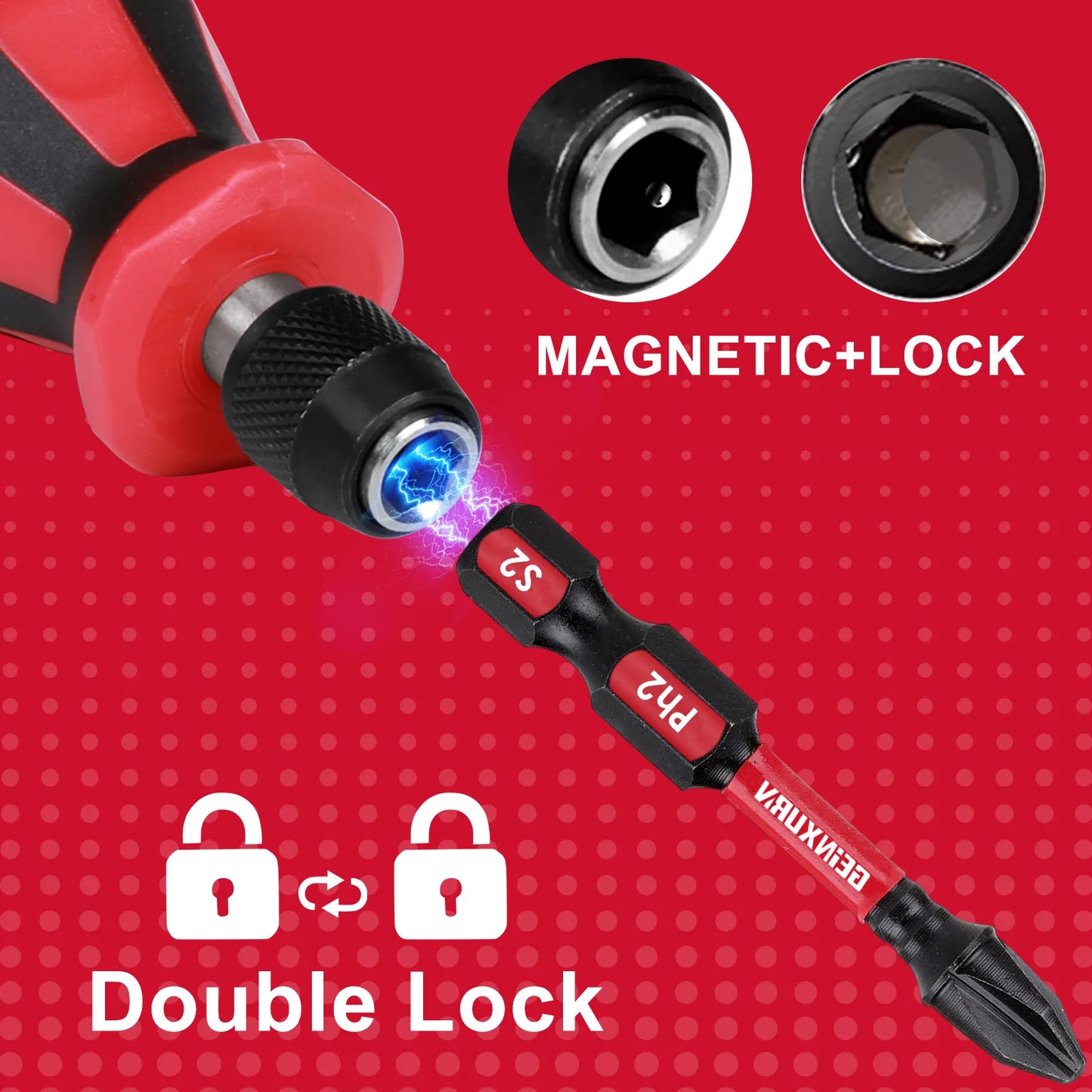 Magnetisches Schraubendreher Bit Set aus Chrom-Vanadium Stahl – Vielseitig