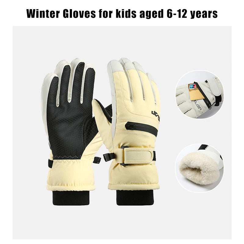 Kinder Winter Handschuhe Wasserdicht Warm für Ski und Outdoor Sport