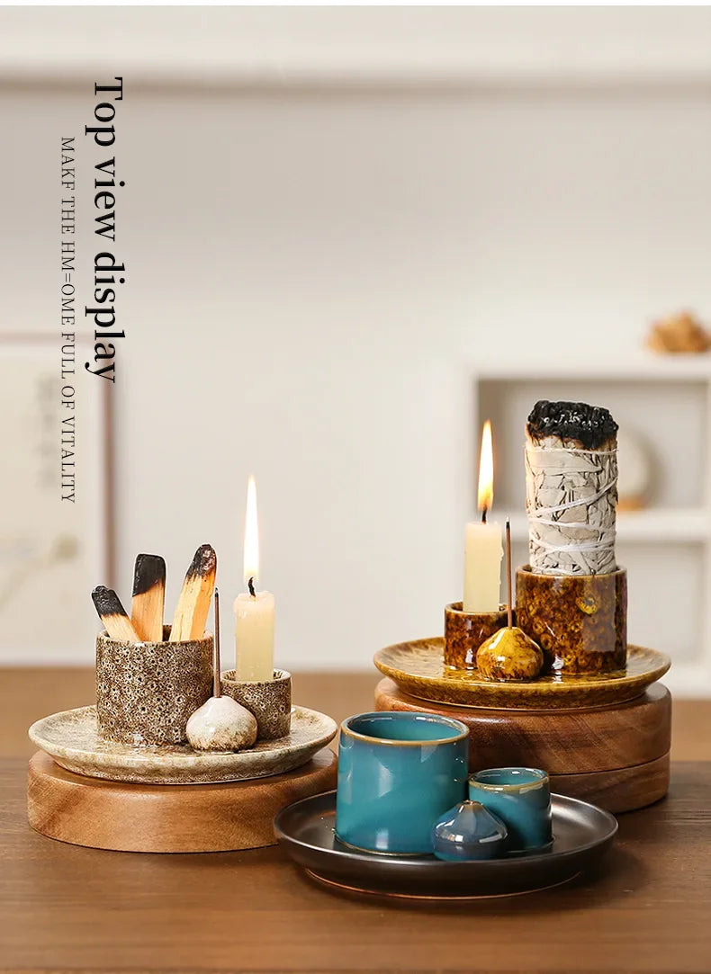 Multifunktionaler Keramik Räuchergefäßhalter 4 in 1