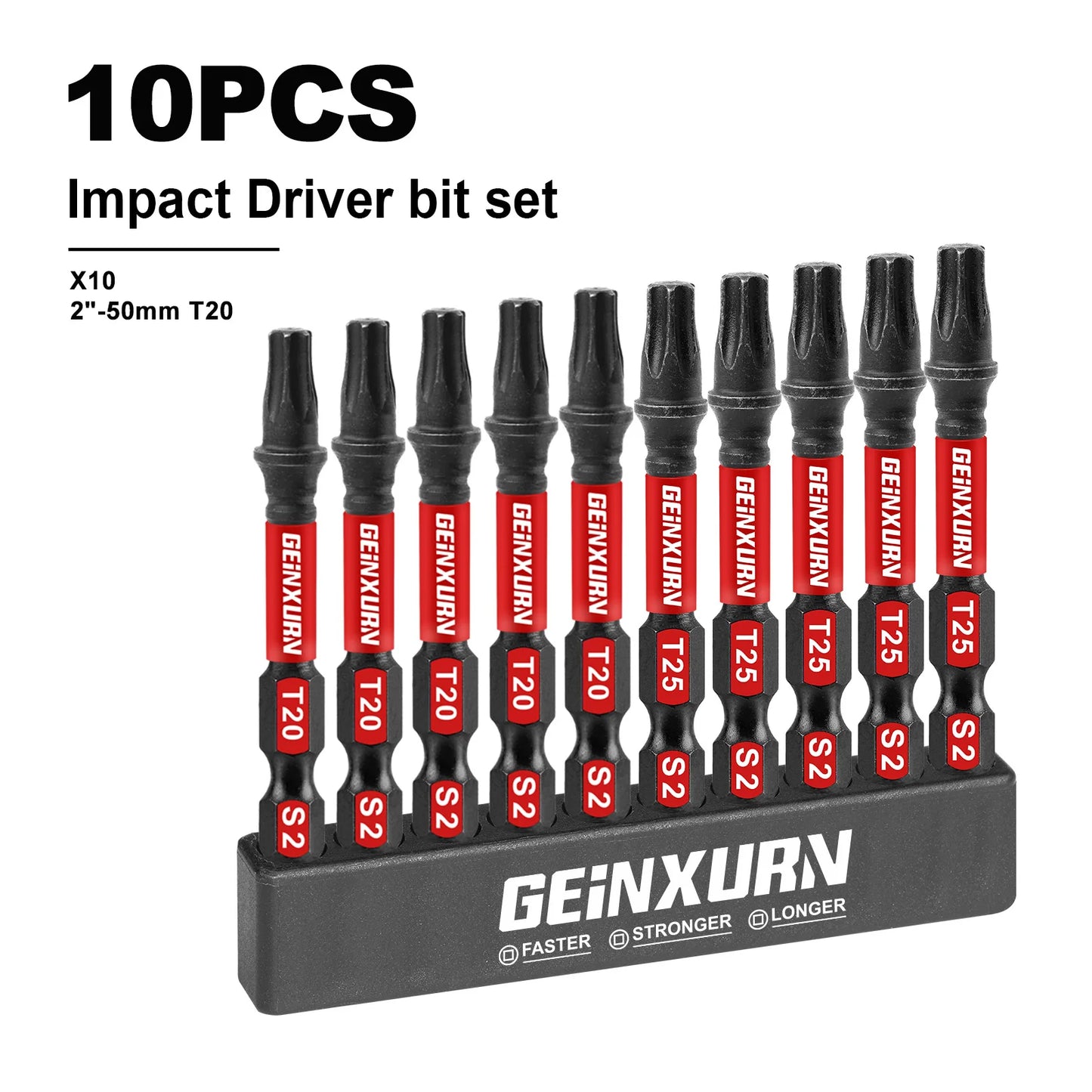 Magnetisches Torx Schraubendreher Bit Set T20 T25 aus S2 legiertem Stahl