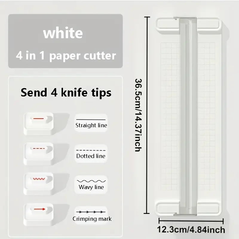 Manueller 4-in-1 Papierschneider 4 Klingen: Präzises Schneiden Büro & Schule