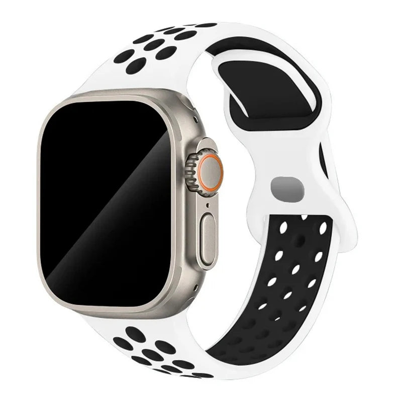 Sportliches Silikonarmband kompatibel mit Smartwatch 38-49 mm Modelle