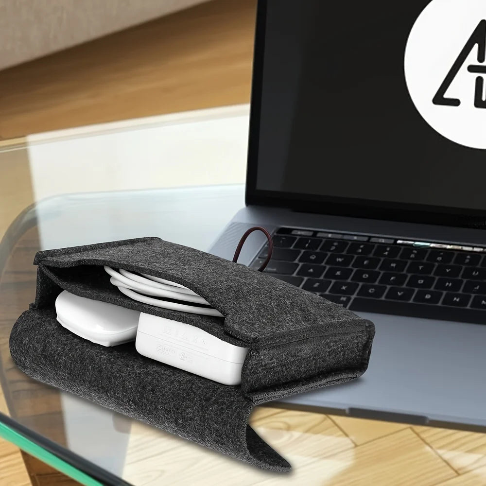 Tragbare Aufbewahrungstasche aus Filz für elektronische Zubehörteile