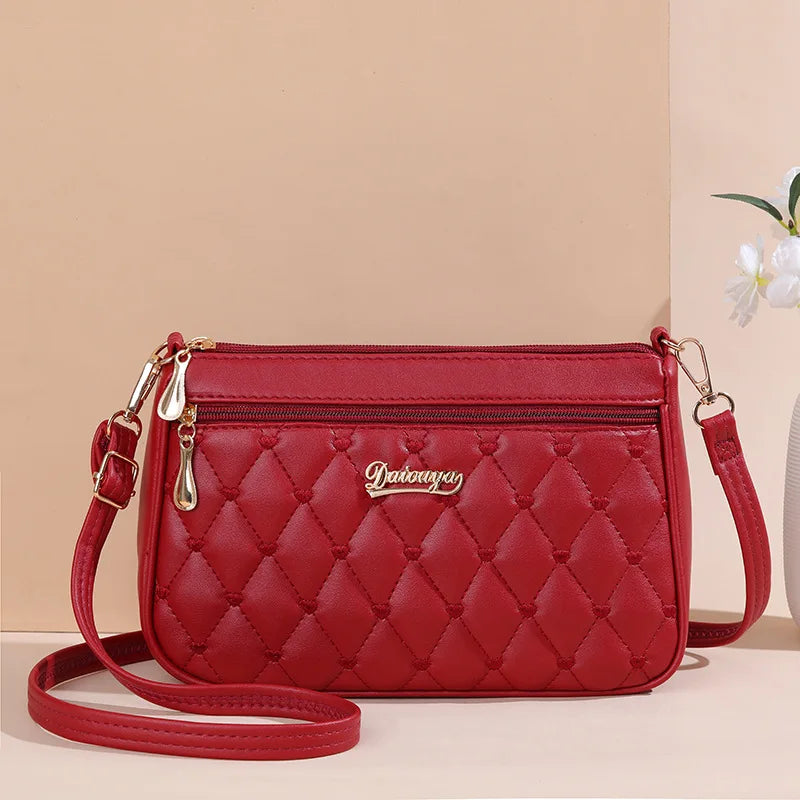 Elegante Damen Messenger Bag mit Stickerei - Haarball – weich, vielseitig - sicher Verschlossen