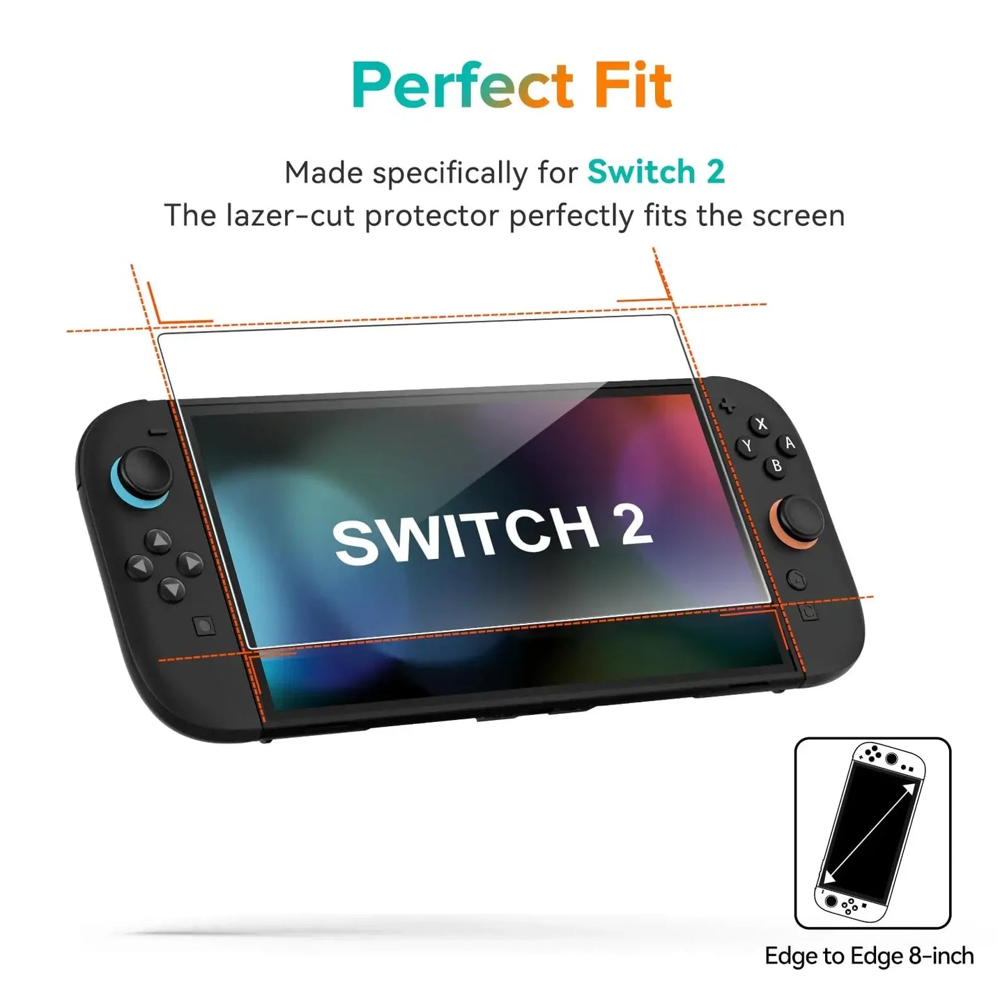 2025 HD-Glas Displayschutz für Nintendo Switch 2 – kratzfest - transparent