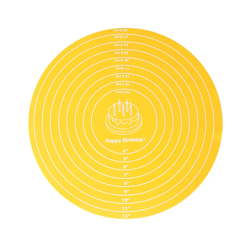Runde Silikon Backmatte Antihaft mit Messskala für Ofen - Teig kneten
