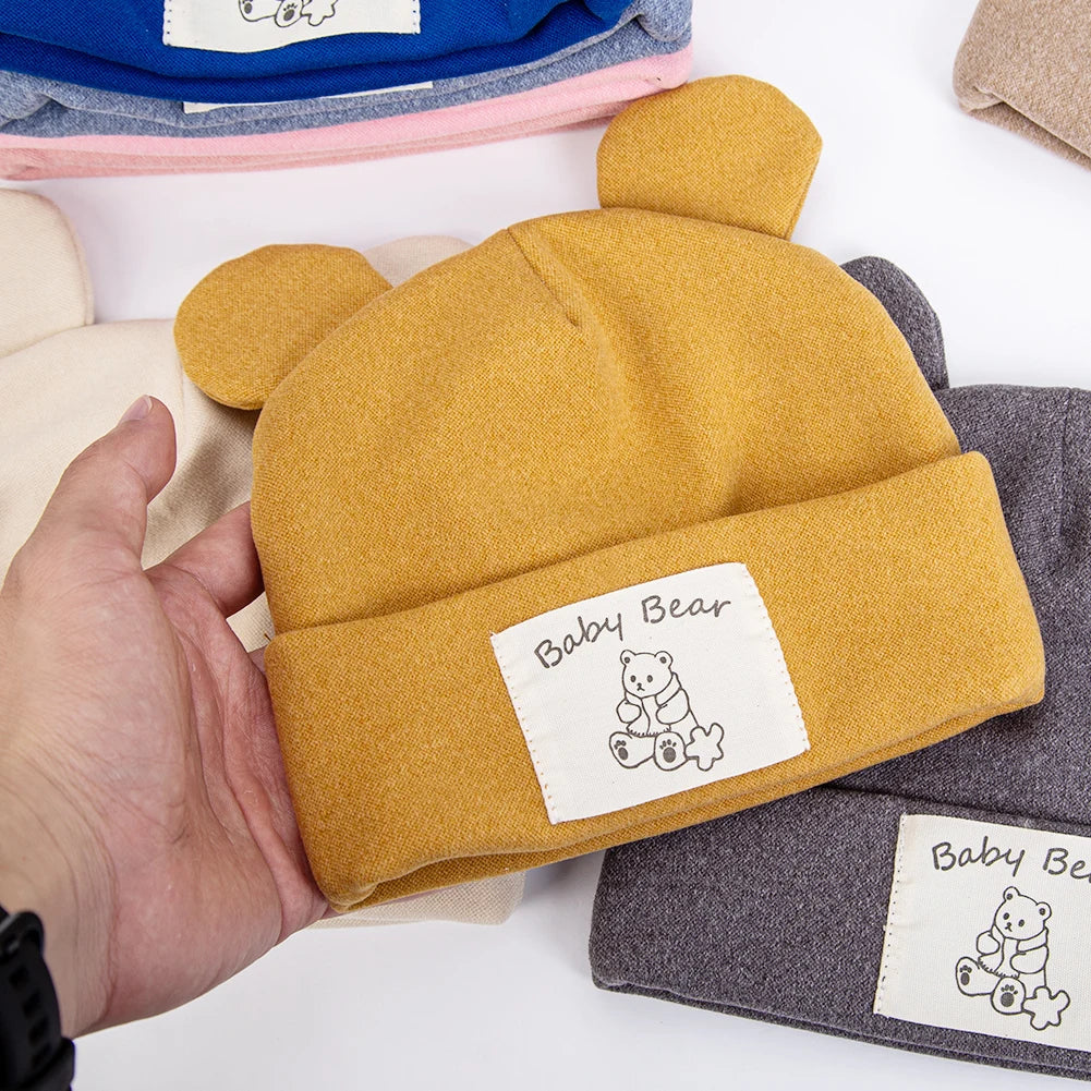 Niedlicher Baby Turban Mütze mit Bärenohren für Jungen und Mädchen 1-3 Jahre