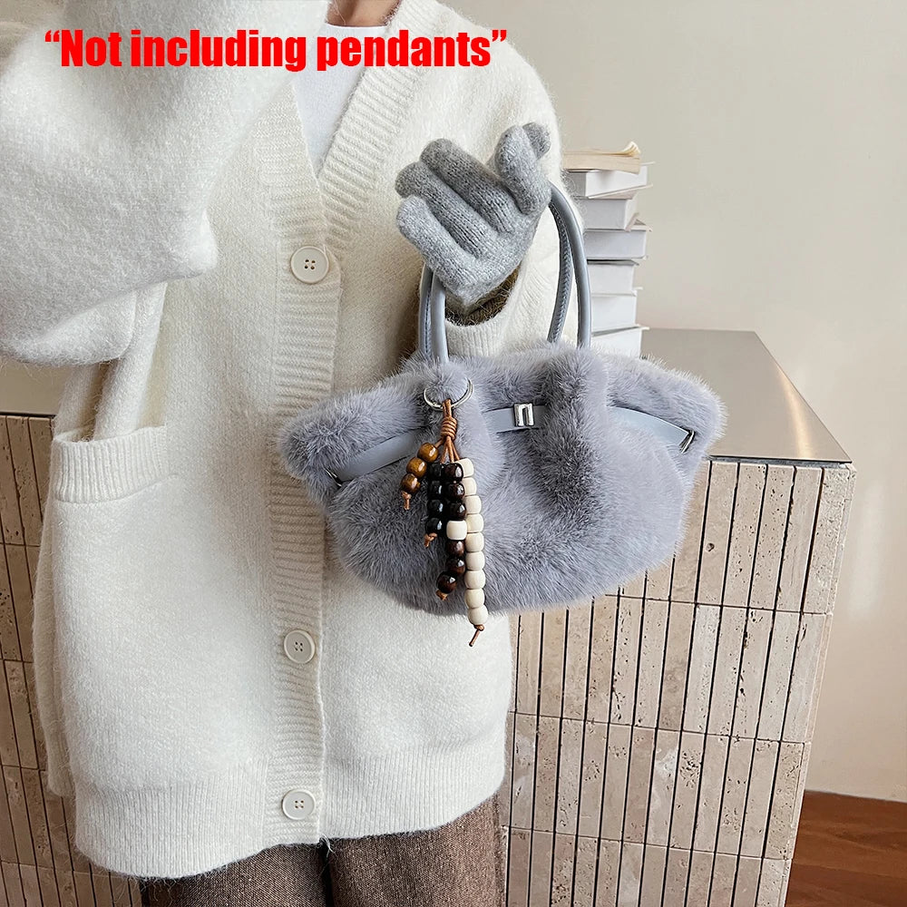 Leichte und vielseitige Plüsch Umhängetasche für Herbst und Winter