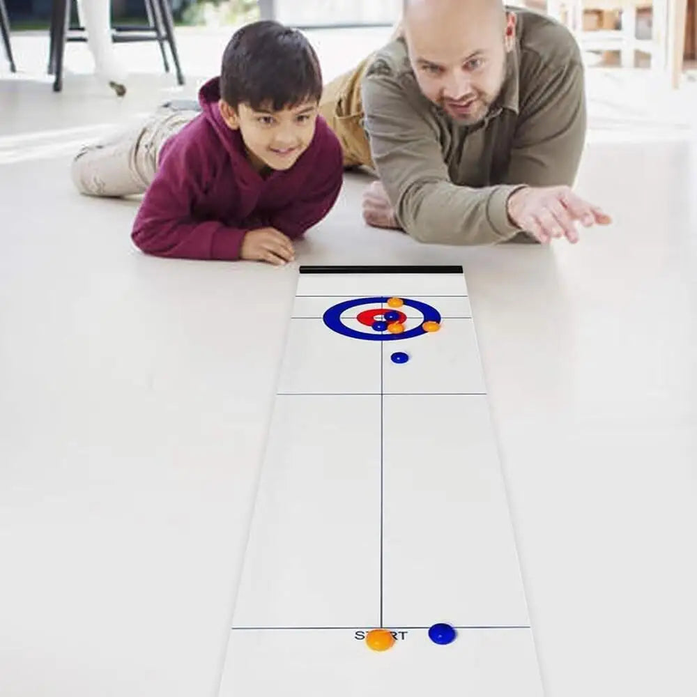 Faltbares Mini Curling Tischspiel mit 16 Bällen – Spielspaß für Familie - Reise