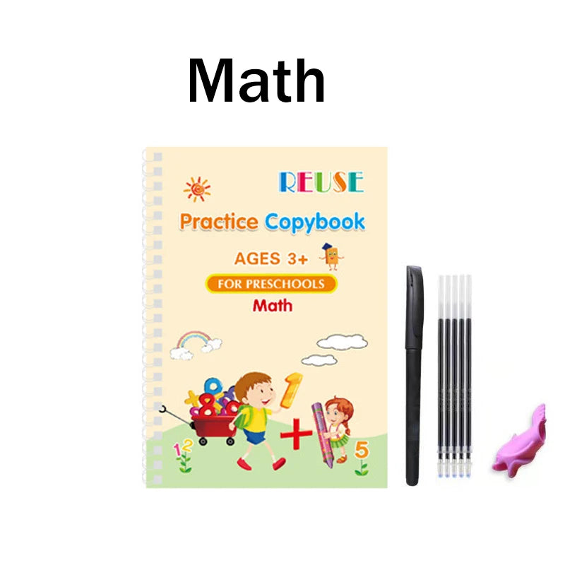 Wiederverwendbares 3D Übungsbuch für Kinder zum Lernen und Schreiben