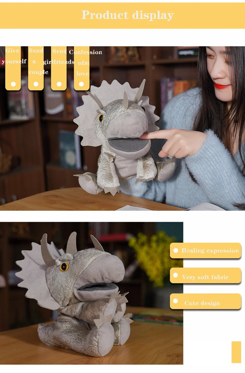 Niedliche Dinosaurier-Handpuppen mit bewegbarem Mund