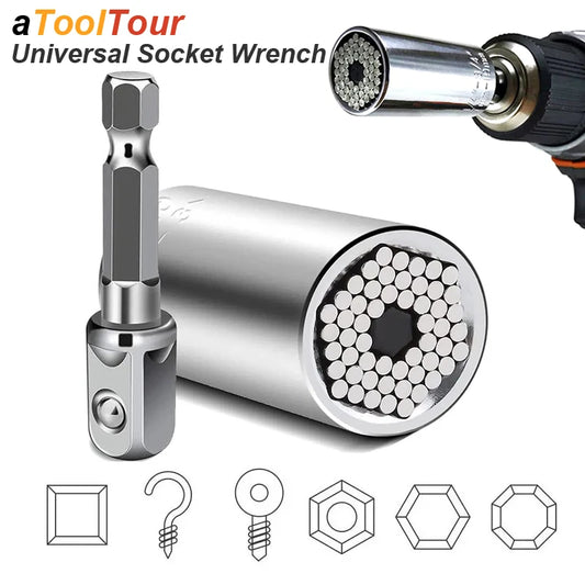Automatischer Steckschlüssel-Adapter aus Chrom-Vanadium-Stahl für 7-19 mm Muttern