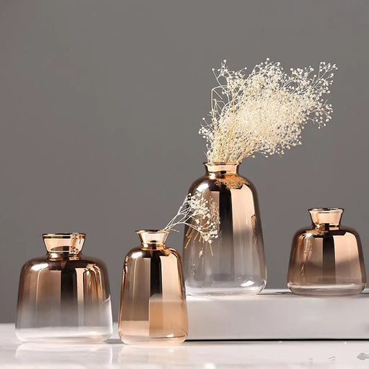 Blumenvase aus Glas im nordischen Stil für Wohnkultur und Pflanzen
