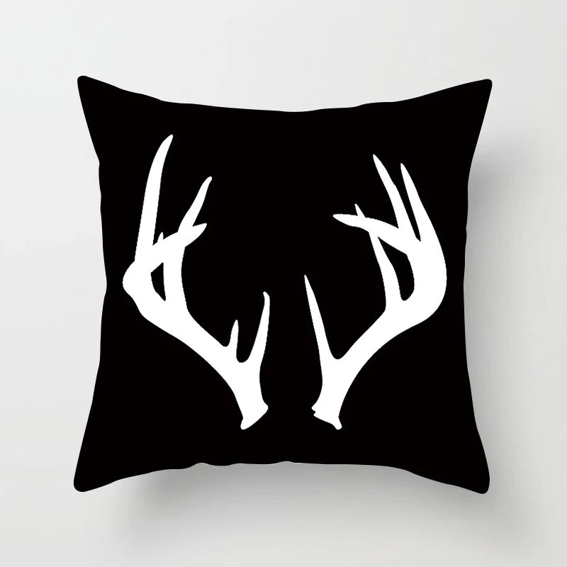 Dekorativer Kissenbezug Schwarz Weiß Geometrischer Würfel Muster