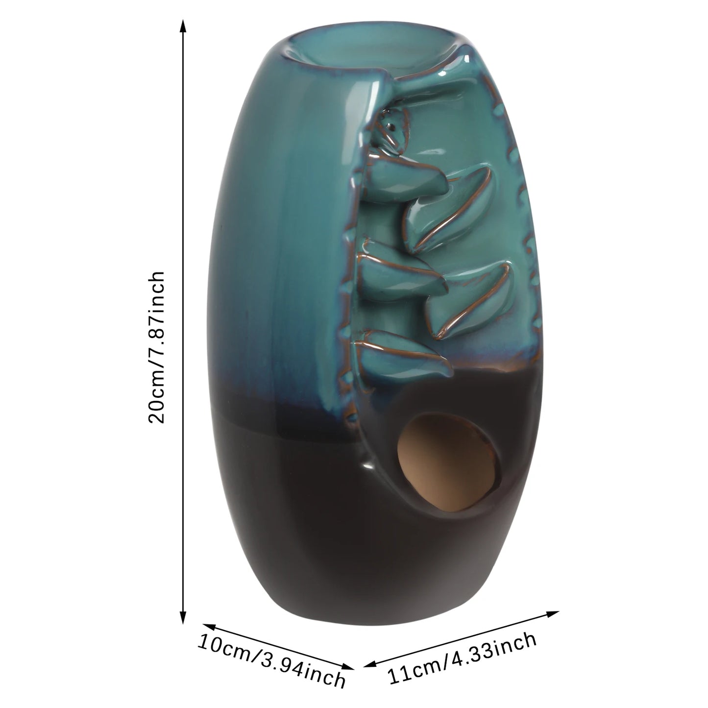 Atmosphärischer Wasserfall Rückfluss Weihrauchbrenner aus Keramik