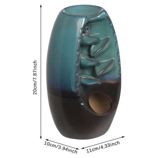 Atmosphärischer Wasserfall Rückfluss Weihrauchbrenner aus Keramik